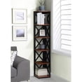 thumbnail image 2 of Convenience Concepts Oxford 5 Tier Corner Bookcase, Cherry / Black, 2 of 11