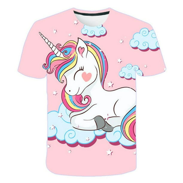 Camiseta de unicornio para ninos camisetas bonitas de unicornio para ninos y ninas camisetas de dibujos animados para ninos y bebes ropa 12M Gao Jinjia LED Walmart en linea