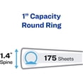 thumbnail image 2 of shiyou-Mini Durable View Binder, 1" Inch, 3 Round Rings, 5.5" Inch x 8.5" Inch, White, 2 Pockets, 175 Sheet Capacity (17167), Black, 2 of 4