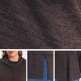 thumbnail image 6 of GRACE & GRANDEUR Women's Plus Size Halloween Outfits Knit Tops Cowl Neck Split Hem Fall Winter Pullover Sweater Blouse 1X Dark Brown, 6 of 7
