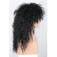 thumbnail image 3 of Peluca LeMarnia 80s Mullet Long Ondulado Negro de Fibra Sintética, 3 of 5