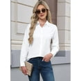thumbnail image 4 of Button Down Shirts for Women Collared Long Sleeve Dress Shirt Business Casual Blouse for Work White XXL, 4 of 6