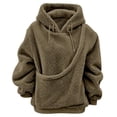 thumbnail image 5 of laqbezok Fleece Pet Hoodie Carrier, Women's Sweatshirt With Cat Dog Pouch, Cozy Hoodie With Pet Pouch & Large Pocket for Puppy Kitten Dogs Holder, Army Green L, 5 of 8