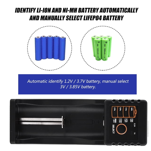 Cargador de batería Liion, Liitokala Lii-100 Mini Multi Ni MH Cargador Ni MHUSB Construcción robusta