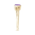 thumbnail image 4 of ANGARA Natural 0.6 Ct. Amethyst Solitaire Ring in 14K Yellow Gold for Women (Ring Size: 4.5), 4 of 10