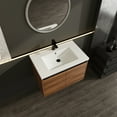 thumbnail image 4 of 30 Inch Bathroom Vanity with Sink, Floating Wall Mounted Vanity Combo, Oak Brown Bathroom Cabinet with Resin Countertop Sink, 2 Doors Single Sink Vanity Set, 4 of 9