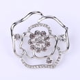 thumbnail image 4 of Hyasfey Hollow Glossy Rose Flower Brooch Sparkling Rhinestones Inlaid Pin Luxury Wedding Dress Badge Women Sweater Coat Jewelry Accesorries, 4 of 8