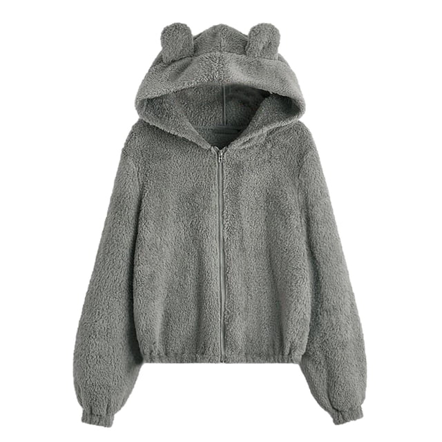 Women Solid Color Coat Fluffy Jacket Button Down Overcoat Long Sleeve Cardigan Warm Winter Overcoat Windproof Outer Coat