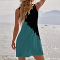 thumbnail image 5 of Summer Dresses for Women 2024 Crewneck Color Block Sleeveless Sundress Pleated Casual Loose Swing Beach Midi Dresses Ladies Clothes, 5 of 5