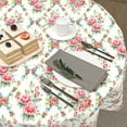 thumbnail image 6 of Pink Floral Tablecloth Round 60 Inch Spring Summer Vintage Rose Flower Table Cloth Washable Valentine Table Cover for Kitchen Dining Holiday Party Picnic Indoor Outdoor Home Decor, 6 of 6