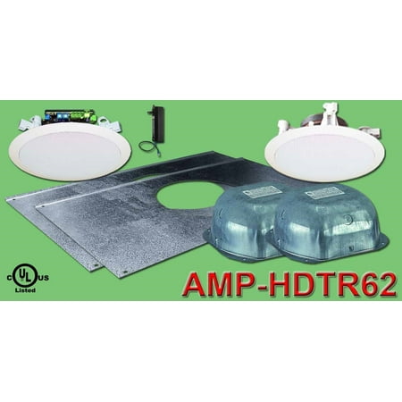 Three Source Integratable 6 inchs Amplified In Ceiling Speakers with Transformer Two Speaker Package