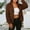 Brown coat for women, variant on Usmixi Winter Plush Coat for Women Womens Fuzzy Sherpa Coat Open Front Zipper Stand Neck Fluffy Fleece Jacket Long Sleeve Casual Solid Double Side Plush Outwear Casual Plush Coat