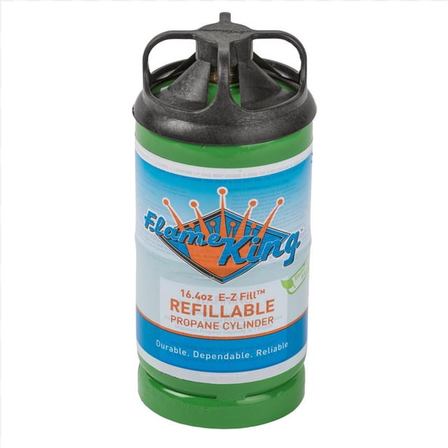 Recarga para tanque LP Flame King Steel, 500 ml, 2 kg, 16.4 oz, verde