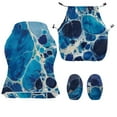 thumbnail image 4 of SCRAWLGOD Abstract Marble Print Blue Pattern Gaming Chair Cover, Dustproof Computer Chair Cover with Armrest Cover Stretchable Chair Covers Rotating Chair Protection Universal Fit, 4 of 7
