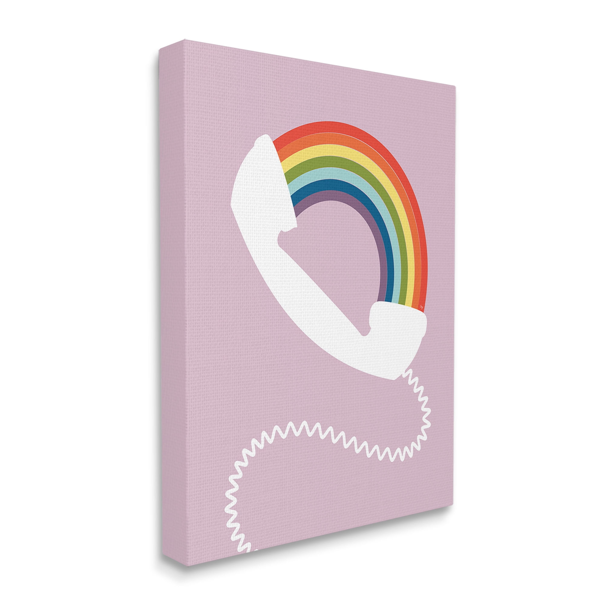 Stupell Industries Modern Rainbow Telephone Abstract Painting Gallery Wrapped Canvas Art Print Wall Art, 24 x 30