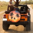 thumbnail image 3 of KAKALAD Sunset Palm Trees 06 Spare Tire Cover Universal Vehicle Accessories Buckle Car Tools 16”in, 3 of 6