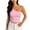 T03 Pink, variant on Black Tube Tops for Women One Shoulder Backless Cropped Tops Fashion Y2K Sleeveless Slim Fit Bandeau Tops S