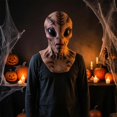 thumbnail image 3 of Máscara de alienígena divertida y espeluznante, máscara de diablo malvado y realista, accesorio para disfraz de Halloween Estilo B, 3 of 4