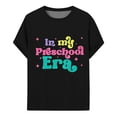 thumbnail image 3 of YUEHUA Girls Back To School Clothes 10-12 Retro Breathable O Neck 1/4 Sleeve Preppy First Day Of School Floral First Grade for Girls T-Shirt, 3 of 4