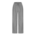 thumbnail image 4 of qolati Cargo Sweatpants for Women Casual Striped Print Drawstring Elastic Waist Lounge Trousers Baggy Athletic Loose Workout Wide Legs Pants, 4 of 6