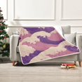 thumbnail image 7 of Yayeee Throw Blanket for Couch Soft Warm 60" x 80" Sofa Chair Bed Decoration, Purple Wave Pattern, 7 of 7