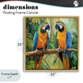 thumbnail image 4 of Stupell Industries Coastal Two Macaws Among Foliage Gold Floating Frame Canvas Art, 25 x 25, by Petals Prints Design, 4 of 8
