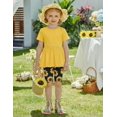 thumbnail image 5 of Arshiner Girls Summer Outfits Short Sleeve Ruffle Hem Top and Biker Shorts Set Girl Clothes, 5 of 6