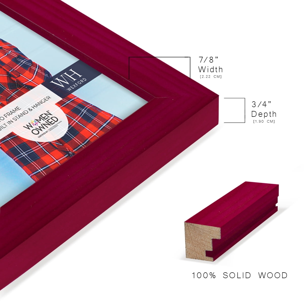 Woodgrain 6 in. x 8 in. Cherry Red Picture Frame