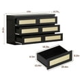thumbnail image 2 of Luku Rattan 6 Drawer Dresser for Bedroom, Modern Farmhouse Wood Closet Dresser, Compact Chest of Drawers, Easy to Assemble, for Nursery, Entryway, Apartments, 2 of 6