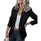 thumbnail image 2 of Women's Ladies Plain Open Front Lapel Blazer Long Sleeve Work Office Cardigan Jacket 26s, 2 of 4