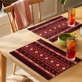 thumbnail image 4 of Red Black Boho Placemats Set of 6 Vintage Ethnic Tribe Abstract Art Retro Place Mats Indoor Wipeable Table Mats Washable Cloth Dining Table Placemats for Kitchen Holiday Party Home Decor 13x19 Inch, 4 of 9