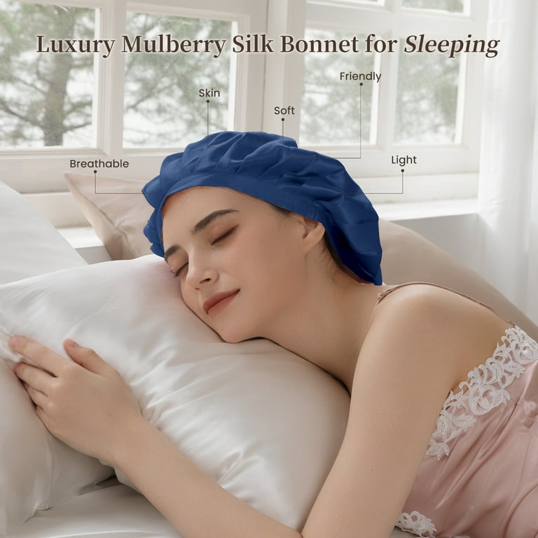 THXSILK Silk Bonnet for Sleeping, 100% Mulberry Silk Hair Bonnet