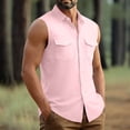 thumbnail image 6 of YSUEJPF Mens Sleeveless Button Down Shirt Summer Beach Tank Top (Available in Big & Tall), 6 of 7