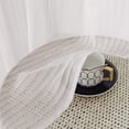 thumbnail image 3 of OVZME Luna 42x54" Ivory Striped Sheer Curtains 2 Panels - Light Filtering Textured Rod Pocket Sheers for Small Half Windows Kitchen Cafe Bathroom, 42"W x 54"L Each, 3 of 7