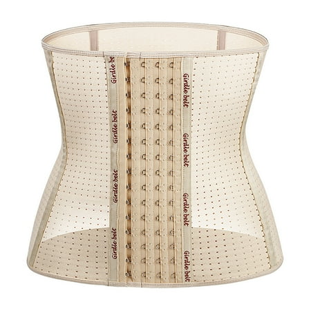 Fesfesfes Women Corset High Waist Draw Back Mesh Body Shaper Slimming Waist Shapeware