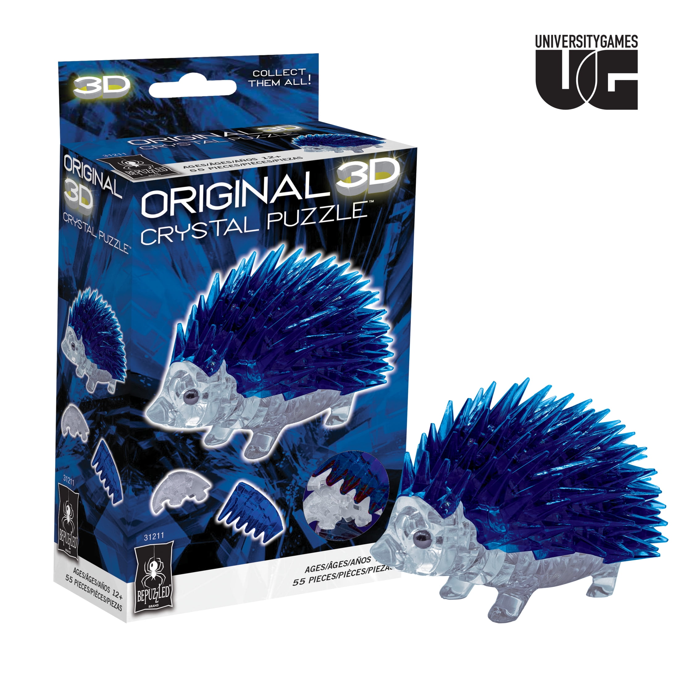 Pink Hedgehog Original 3D Crystal Puzzle from BePuzzled