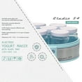 thumbnail image 5 of Studio 54 Yogurt Maker Machine with 7 Reusable Glass Jars (6oz Each), Probiotic Greek Yogurt Maker with Precise Time & Temperature Controls, Retro Blue Digital Yogurt Maker, 5 of 11