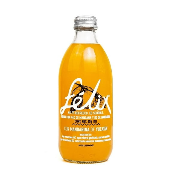 Agua mineral Félix schorlel sabor mandarina Yucatán de 355ml