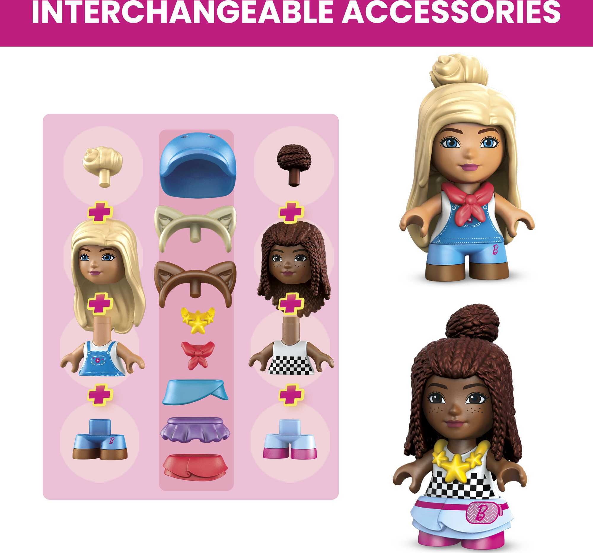 MEGA Barbie Building Toy Kit Horse Stables with 3 Dolls and Accessories (303 Pieces)