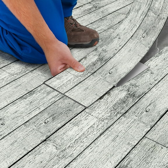 Namzi-b imitation wood peeling sticker wallpaper sticker detachable decorative film wood grain wallpaper, used for wall covering furniture countertop kitchen decoration (gray, 1 piece)