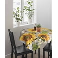 thumbnail image 4 of Farm Flowers Suqare Tablecloth - 60 x 60 Inch, Retro Sunflowers Barn Doors Butterfly Wood Board Waterproof & StainResistant Tablecloth, Washable Oil-proof Table Cover for Dining/Party/Wedding/Buffet, 4 of 9