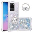 thumbnail image 1 of Funda para Samsung Galaxy S20 Ultra 5G con Brillo Líquido Flotante, Purpurina, Parachoques y Anillo Giratorio Soporte, 1 of 5