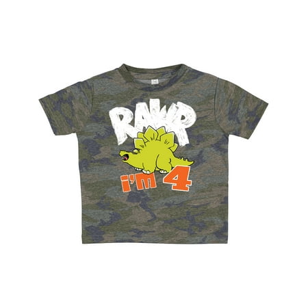

Inktastic RAWR I m 4! Baby Stegosaurus Gift Toddler Boy or Toddler Girl T-Shirt