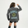 thumbnail image 2 of Women's Gameday Couture Black Jacksonville Jaguars Oversized Style's the Limit Micro-Rhinestone Stripe Washed Denim, 2 of 4