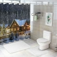 thumbnail image 7 of Pratyus Snowy Night Cabin Trees Quick-Drying Shower Curtain Set with Hooks for Bathroom Home Bathtubs Decoration 69x72, 7 of 7