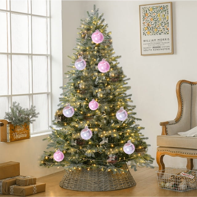 Xihbxyly Adornos Navideños de Bolas de 91 Cm, Plástico Irrompible, Colores Perlados Brillantes, Fáciles de Colgar, Decoración para Árbol de Navidad y Fiestas, Variantes En Rojo, Azul y Rosa, Juego de