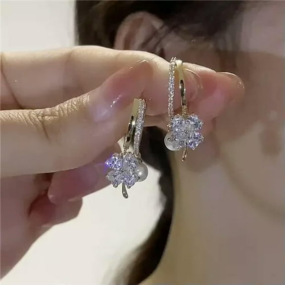 K-KED Gorgeous 925 Silver Filled Women Cubic Zirconia Wedding Drop Earrings Jewelry-#2