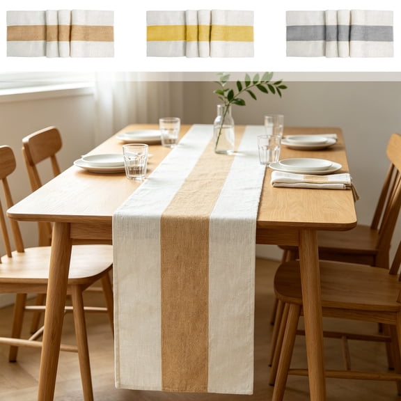 Viflosae Table Runners Dining Table Runner 1PCS Table Runner Linen Woven and Spliced Table Runner Wedding Party Festival Decoration Table Runner Tablecloth 30x275cm