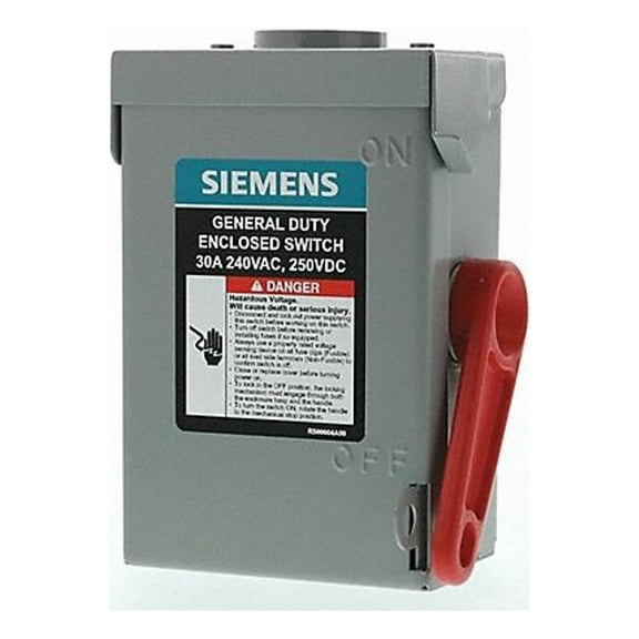 Siemens Safety Switch, Non-Fusible, 30 A, Steel GNF221RA