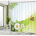 thumbnail image 4 of Ambesonne Nature Shower Curtain, Springtime Butterfly Daisy, 69"Wx70"L, Apple Green Multicolor, 4 of 4